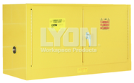 Piggyback Storage Cabinet - #5472 - 43 x 18 x 24" - 17 Gallon - w/one shelf, 2-door manual close - Yellow Only - Industrial Tool & Supply