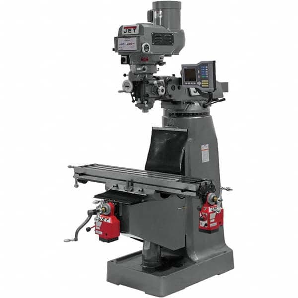 Jet - 49 x 9" 230V Variable Speed Pulley Control 3 Phase Knee Milling Machine - Industrial Tool & Supply