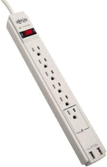 Tripp-Lite - 6 Outlets, 120 VAC15 Amps, 6' Cord, Power Outlet Strip - Floor, Keyhole Mount, 5-15 NEMA Configuration, 13" Strip - Industrial Tool & Supply