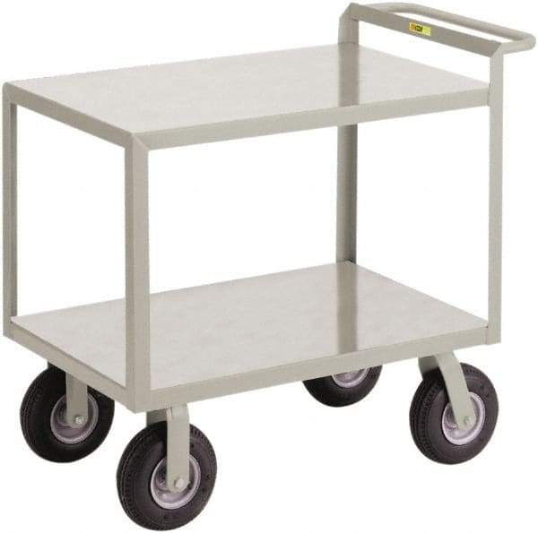 Little Giant - 1,200 Lb Capacity, 24" Wide x 41-1/2" Long x 34" High Shelf Cart - 2 Shelf, Steel, 2 Rigid/2 Swivel Casters - Industrial Tool & Supply