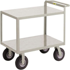 Little Giant - 1,200 Lb Capacity, 24" Wide x 41-1/2" Long x 34" High Shelf Cart - 2 Shelf, Steel, 2 Rigid/2 Swivel Casters - Industrial Tool & Supply