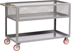Little Giant - 1,200 Lb Capacity, 18" Wide x 35-1/2" Long x 35" High Deep Shelf Cart - 2 Shelf, Steel, 2 Rigid/2 Swivel Casters - Industrial Tool & Supply