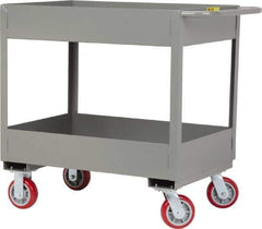 Little Giant - 3,600 Lb Capacity, 24" Wide x 53-1/2" Long x 36-1/2" High Deep Shelf Cart - 2 Shelf, Steel, 2 Rigid/2 Swivel Casters - Industrial Tool & Supply
