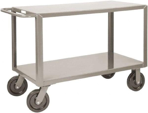 Little Giant - 5,000 Lb Capacity, 30" Wide x 65-1/2" Long x 36" High Heavy Duty Service Cart - 2 Shelf, Steel, 2 Rigid/2 Swivel Casters - Industrial Tool & Supply