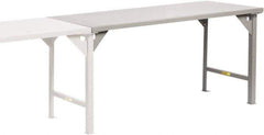 Little Giant - 72 Wide x 30" Deep x 36" High, 12 Gauge Steel Production Table - Fixed Legs, Gray - Industrial Tool & Supply