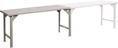 Little Giant - 72 Wide x 30" Deep x 36" High, 12 Gauge Steel Production Table - Fixed Legs, Gray - Industrial Tool & Supply