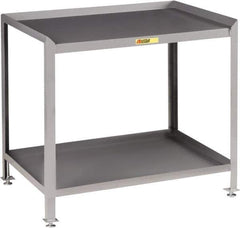 Little Giant - No Drawers, 2 Shelf Workstation - 2,000 Lb Capacity, Steel with Flush Front Edge Top, Gray, 24" Wide x 39" High x 36" Long - Industrial Tool & Supply
