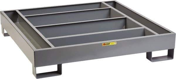 Little Giant - 66 Gal Sump, 4,000 Lb Capacity, Steel Spill Deck or Pallet - 51" Long x 51" Wide x 6-1/2" High - Industrial Tool & Supply