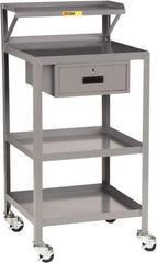 Little Giant - 1,000 Lb Capacity, 3 Shelf, 1 Drawer Mobile Shop Desk - 36" Wide x 24" Deep x 52" High, Steel - Industrial Tool & Supply