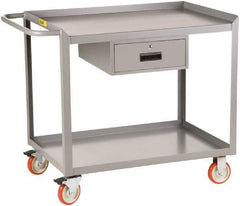 Little Giant - 1,200 Lb Capacity, 2 Shelf, 1 Drawer Mobile Workbench - 48" Wide x 24" Deep x 35-1/2" High, Steel - Industrial Tool & Supply
