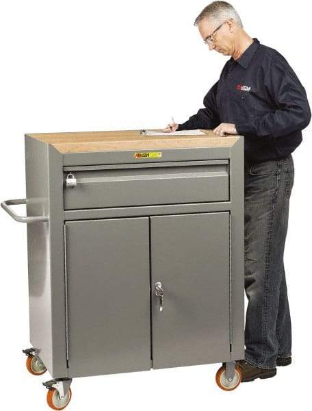 Little Giant - Mobile Service Bench - Steel, Gray, 41-1/2" Long x 24" Deep x 48" High - Industrial Tool & Supply