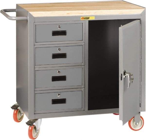 Little Giant - Mobile Service Bench - Steel, Gray, 41-1/2" Long x 26" Deep x 38" High - Industrial Tool & Supply
