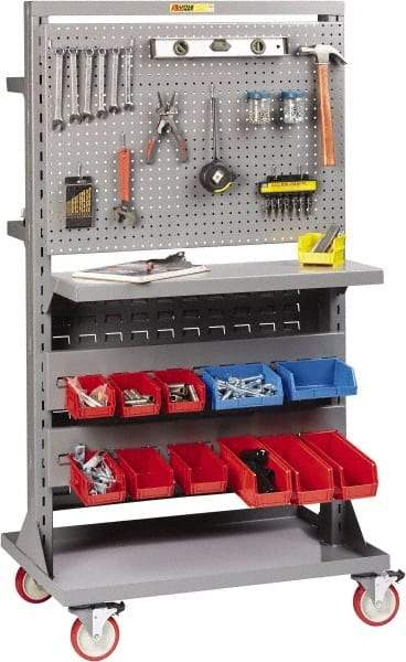 Little Giant - 1,200 Lb Capacity Mobile Work Bench - 24" Wide x 36" Deep x 66-1/2" High, Steel, Gray - Industrial Tool & Supply