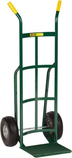Little Giant - 600 Lb Capacity 49" OAH Hand Truck - Dual Handle, Steel, Flat-Free Microcellular Foam Wheels - Industrial Tool & Supply