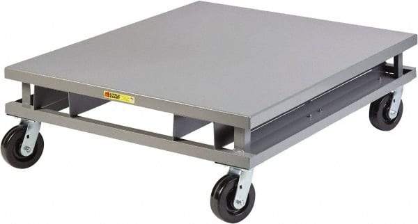 Little Giant - 3,600 Lb Capacity Steel Pallet Dolly with Fork Pockets - 48" Long x 48" Wide x 14-1/4" High, 6" Phenolic Wheels - Industrial Tool & Supply
