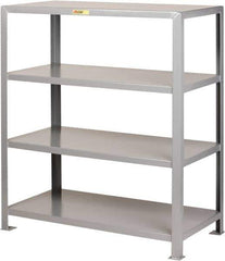 Little Giant - 4 Shelf Starter Heavy-Duty Open Steel Shelving - 8,000 Lb Capacity, 72" Wide x 72" High x 30" Deep, Gray - Industrial Tool & Supply