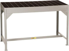 Little Giant - 51 Wide x 24" Deep x 34" High, Steel Bar Grating Welder's Table - Fixed Legs, Gray/Black - Industrial Tool & Supply