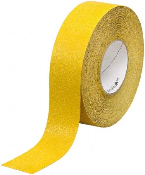 Ability One - Yellow Solid Color Anti-Slip Vinyl Tape - 2" Wide x 60' Long x 0.036" Thick, General Traffic - Industrial Tool & Supply