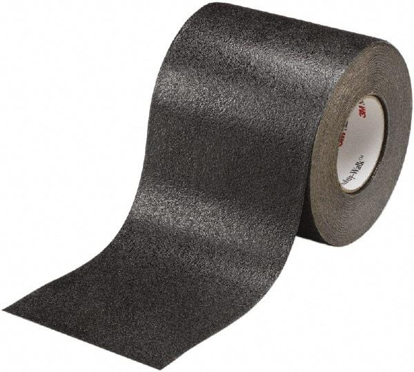 Ability One - Black Solid Color Anti-Slip Vinyl Tape - 6" Wide x 60' Long x 0.036" Thick, General Traffic - Industrial Tool & Supply