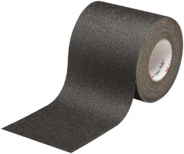 Ability One - Black Solid Color Anti-Slip Vinyl Tape - 4" Wide x 60' Long x 0.028" Thick, General Traffic - Industrial Tool & Supply