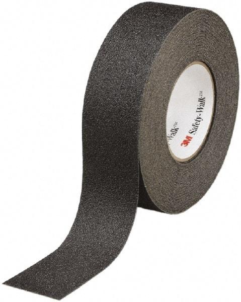 Ability One - Black Solid Color Anti-Slip Vinyl Tape - 3/4" Wide x 60' Long x 0.028" Thick, General Traffic - Industrial Tool & Supply