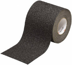 Ability One - Black Solid Color Anti-Slip Vinyl Tape - 6" Wide x 30' Long x 0.048" Thick, General Traffic - Industrial Tool & Supply