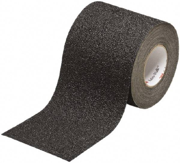 Ability One - Black Solid Color Anti-Slip Vinyl Tape - 4" Wide x 30' Long x 0.048" Thick, General Traffic - Industrial Tool & Supply