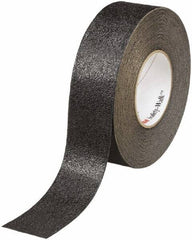 Ability One - Black Solid Color Anti-Slip Vinyl Tape - 2" Wide x 60' Long x 0.036" Thick, General Traffic - Industrial Tool & Supply