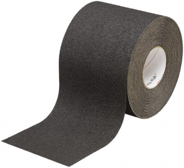Ability One - Black Solid Color Anti-Slip Vinyl Tape - 6" Wide x 60' Long x 0.045" Thick, General Traffic - Industrial Tool & Supply