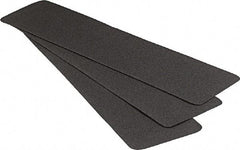 Ability One - 24"x 6" Vinyl Adhesive Plain Surface Stair Treads - Black, Resin - Industrial Tool & Supply