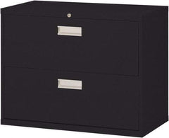 Sandusky Atlantic - 36" Wide x 28-3/8" High x 19-1/4" Deep, 2 Drawer Lateral File with Lock - Steel, Black - Industrial Tool & Supply