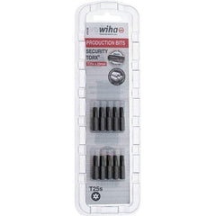 Wiha - 1/4" Drive T25 Tamperproof Torx Screwdriver Bit - 1" OAL, Tamper Resistant Bit - Industrial Tool & Supply