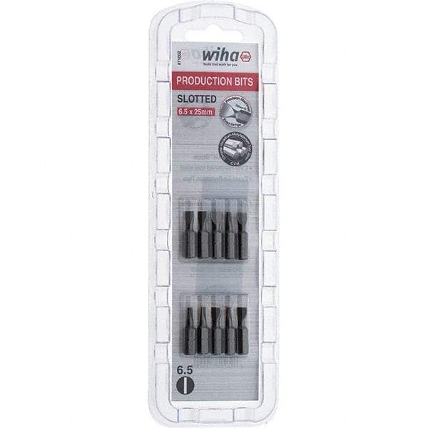 Wiha - Slotted Screwdriver Bits Reversible: NonReversible Blade Width (Inch): 1/4 - Industrial Tool & Supply