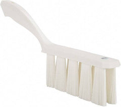 Vikan - 3.9" Bristle Length, Polyester Cleaning & Finishing Brush - 3" Long x 6-1/2" Wide Head, 13" OAL, Easy Grip Handle, White, Polypropylene Block - Industrial Tool & Supply