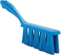 Vikan - 3.9" Bristle Length, Polyester Cleaning & Finishing Brush - 3" Long x 6-1/2" Wide Head, 13" OAL, Easy Grip Handle, Blue, Polypropylene Block - Industrial Tool & Supply