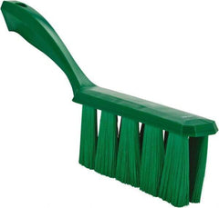 Vikan - 3.9" Bristle Length, Polyester Cleaning & Finishing Brush - 3" Long x 1-1/2" Wide Head, 13" OAL, Easy Grip Handle, Green, Polypropylene Block - Industrial Tool & Supply