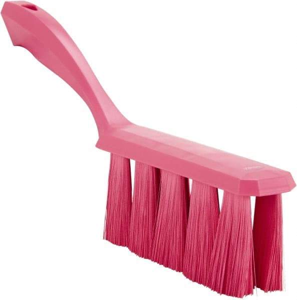 Vikan - 3.9" Bristle Length, Polyester Cleaning & Finishing Brush - 3" Long x 1-1/2" Wide Head, 13" OAL, Easy Grip Handle, Pink, Polypropylene Block - Industrial Tool & Supply