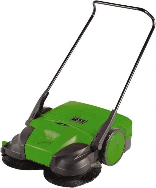 Bissell - 38" Sweeping Width, Triple Brush Sweeper - Self Propelled, Plastic Wheels, Nylon Bristles, 13 Gal Capacity - Industrial Tool & Supply
