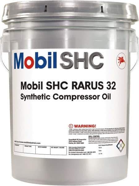 Mobil - 5 Gal Pail, ISO 32, Air Compressor Oil - 30.6 Viscosity (cSt) at 40°C, 5.6 Viscosity (cSt) at 100°C - Industrial Tool & Supply