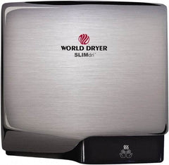 World Dryer - 950 Watt Silver Finish Electric Hand Dryer - 100/120 Volts, 8.3 Amps, 11.43" Wide x 10.7" High x 3.9" Deep - Industrial Tool & Supply