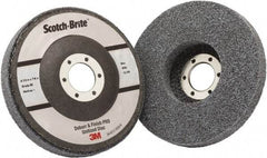 3M - 4-1/2" Medium Grade Ceramic Deburring Disc - 7/8" Center Hole, Holder Required - Industrial Tool & Supply