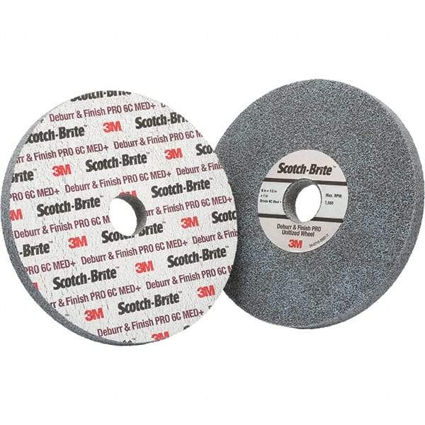 3M - 6" Medium Grade Ceramic Deburring Disc - 1" Center Hole, Holder Required - Industrial Tool & Supply