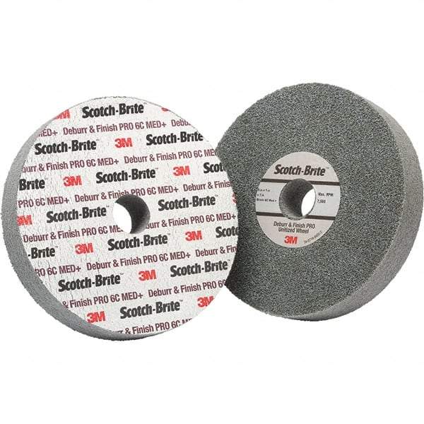 3M - 6" Medium Grade Ceramic Deburring Disc - 1" Center Hole, Holder Required - Industrial Tool & Supply