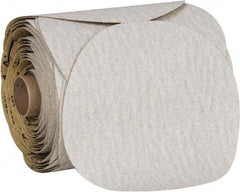 3M - 5" Diam, 80 Grit Ceramic Adhesive PSA Disc - Medium Grade, Purple, Paper Backing, Flexible, Use with Random Orbital Sanders - Industrial Tool & Supply