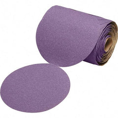 3M - 5" Diam, 150 Grit Ceramic Adhesive PSA Disc - Very Fine Grade, Purple, Film Backing, Flexible, Use with Random Orbital Sanders - Industrial Tool & Supply