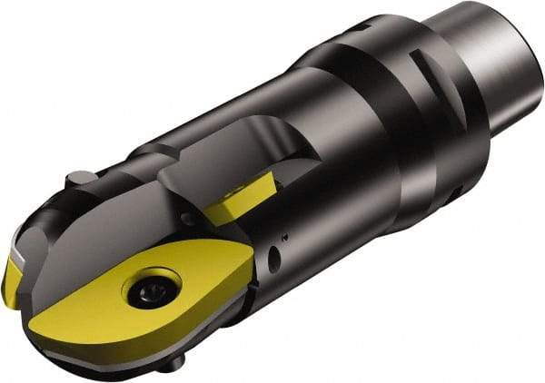 Sandvik Coromant - 40mm Cut Diam, 31.6mm Max Depth of Cut, 40mm Shank Diam, 104mm OAL, Indexable Ball Nose End Mill - 80mm Head Length, C4 Weldon Flat Shank, R216..Cx Toolholder - Industrial Tool & Supply