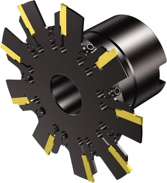 Sandvik Coromant - Shell Mount Connection, 0.0787" Cutting Width, 0.5906" Depth of Cut, 100mm Cutter Diam, 0.8661" Hole Diam, Indexable Slotting Cutter - 0.8661" Shank Diam, 329..Qxx Toolholder, Right Hand Cutting Direction - Industrial Tool & Supply