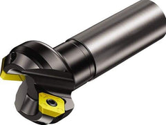 Sandvik Coromant - 40mm Cut Diam, 32mm Arbor Hole, 6mm Max Depth of Cut, 45° Indexable Chamfer & Angle Face Mill - 3 Inserts, R245-12T3.. Insert, Right Hand Cut, Series CoroMill 245 - Industrial Tool & Supply