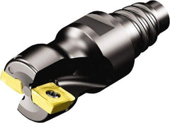 Sandvik Coromant - 3 Inserts, 25mm Cut Diam, 24.2mm Arbor Diam, 5.5mm Max Depth of Cut, Indexable Square-Shoulder Face Mill - 59mm High, 490R-08T308 Insert Compatibility, Through Coolant, Series CoroMill 490 - Industrial Tool & Supply