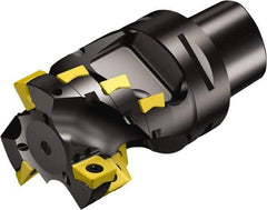 Sandvik Coromant - 66mm Cut Diam, 63mm Arbor Diam, 105mm Max Depth of Cut, Indexable Square-Shoulder Face Mill - 188mm High, 690-100508M-E-SL & 690-100510M-P-SL Insert Compatibility, Through Coolant, Series CoroMill 690 - Industrial Tool & Supply